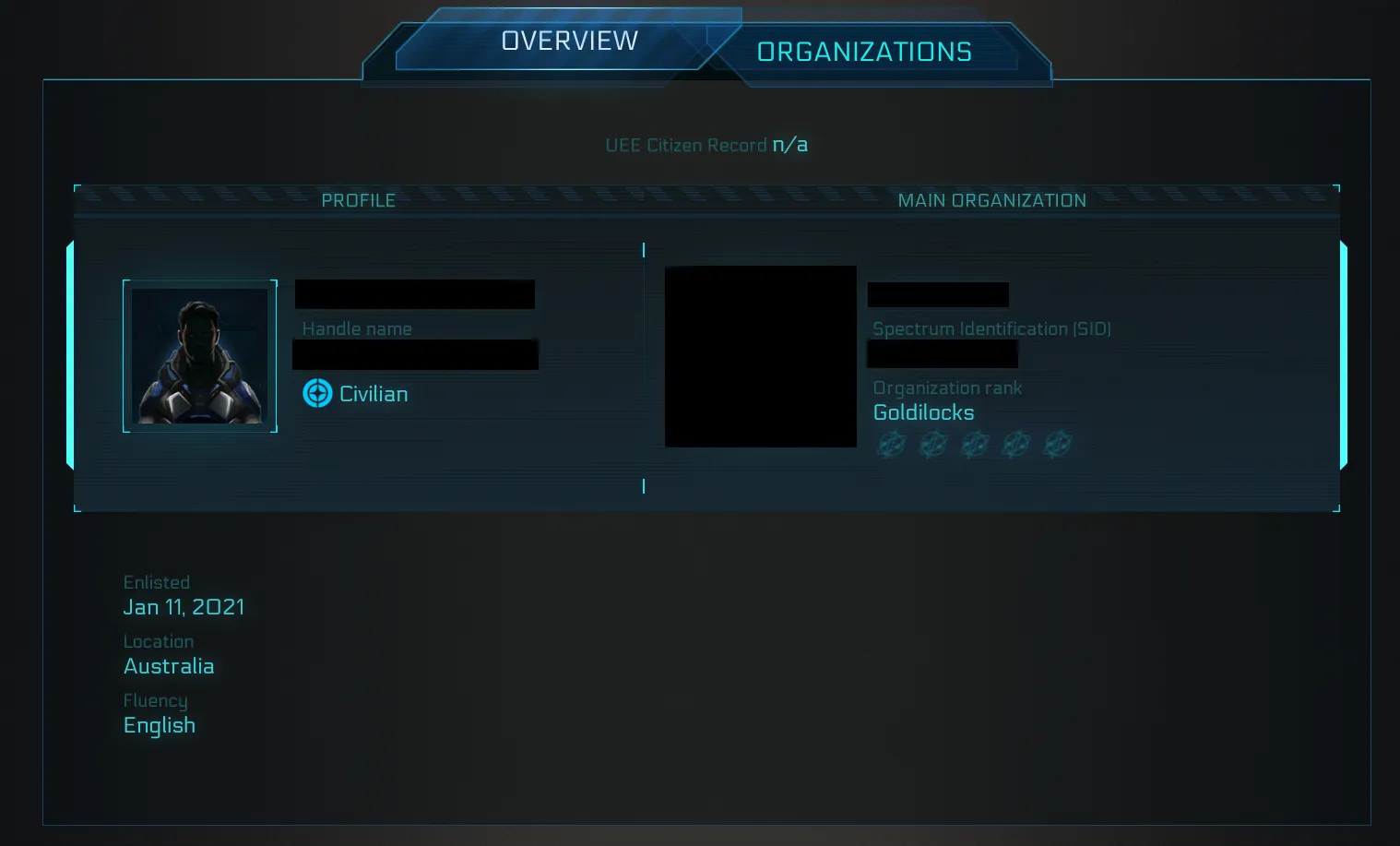 Weird Case, UEE Citizen Record equals n slash a